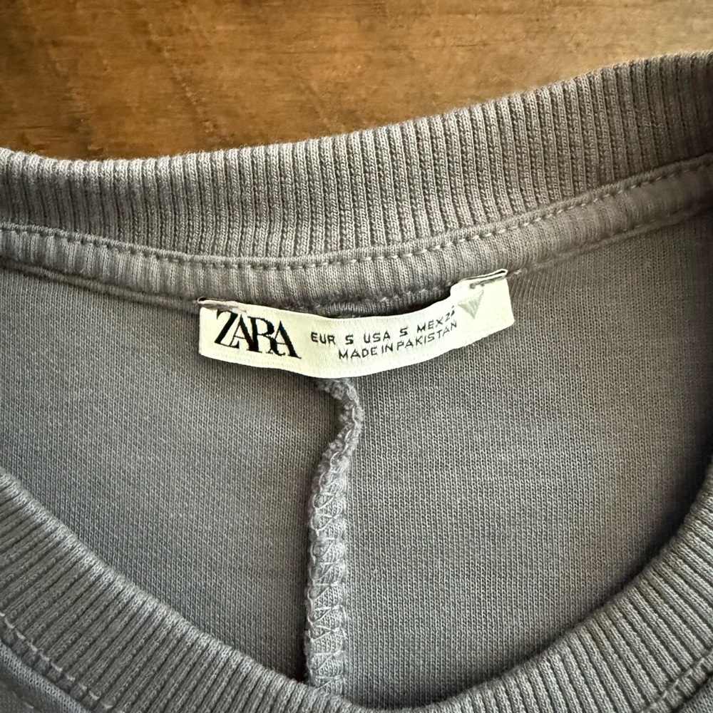 Sz S Zara Grey Jersey Knit Maxi Dress Classic Basic Chic - Picture 5 of 5